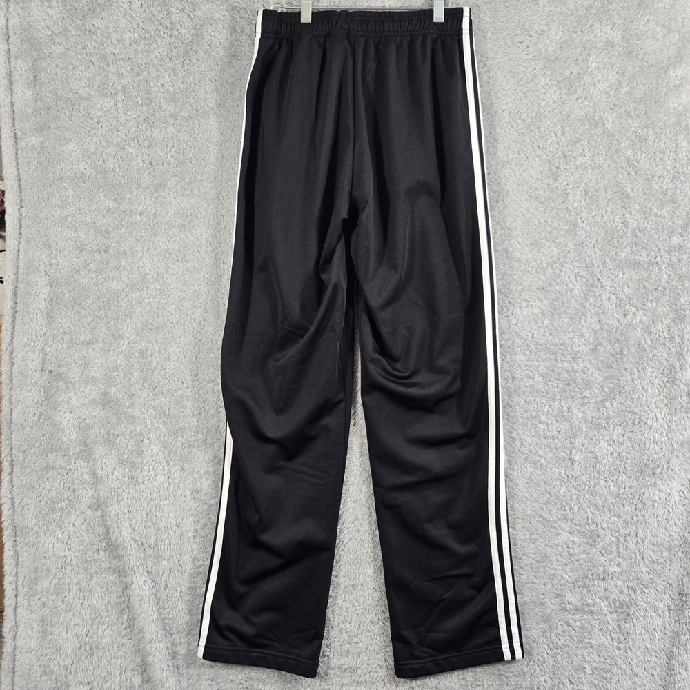 Adidas Mens Black White 3 Stripe Athletic Track Pants Joggers Size Medium - Picture 6 of 9